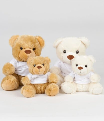 Mumbles Teddy Bear in T-Shirt S 20cm or M 30cm Brown or Cream MM30 (PL)