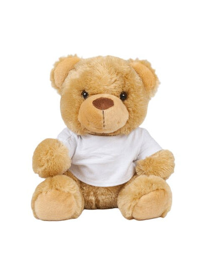 Mumbles Teddy Bear in T-Shirt S 20cm or M 30cm Brown or Cream MM30 (PL)