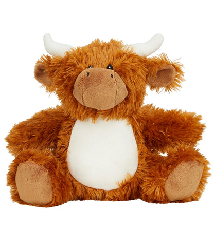 Mumbles Zippie Highland Cow Soft Plush Contrast Horns and Tummy Sewn Eyes 37cm MM565