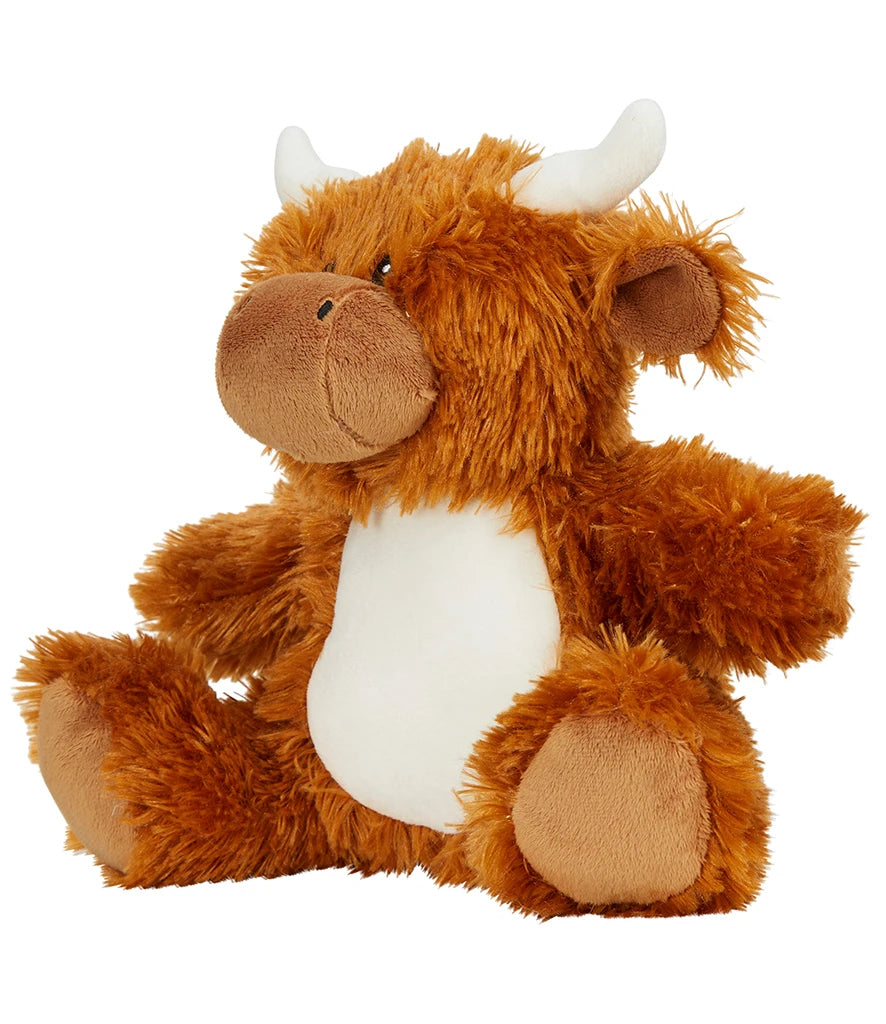 Mumbles Zippie Highland Cow Soft Plush Contrast Horns and Tummy Sewn Eyes 37cm MM565