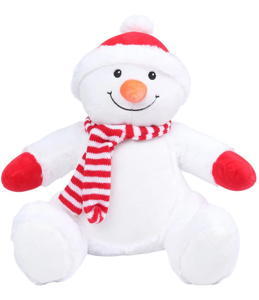 Mumbles Zippie Snowman Soft Plush Contrast Orange Nose Sewn Eyes and Mouth MM566