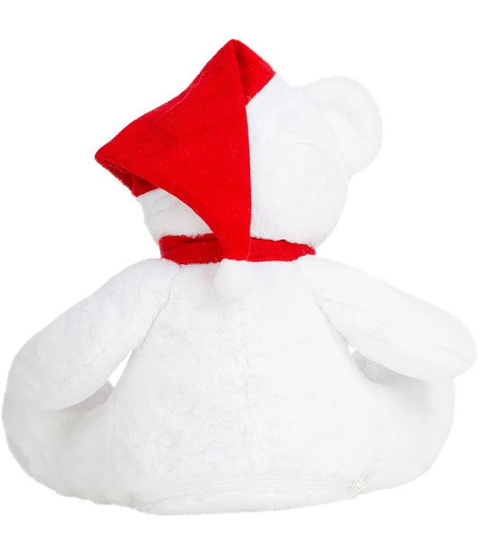 Mumbles Christmas Zippie Bear Red Knitted Scarf Christmas Hat Over One Ear 35cm MM573
