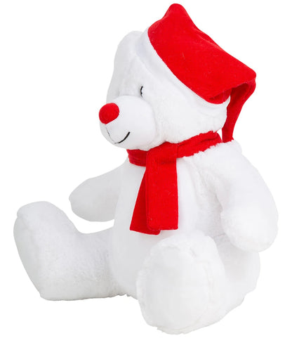 Mumbles Christmas Zippie Bear Red Knitted Scarf Christmas Hat Over One Ear 35cm MM573