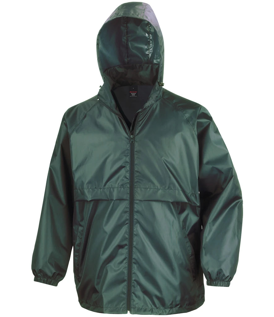 Result Core Unisex Windcheater Windproof and lightweight Jacket With concealed Hood 8 Colours S - 2XL R204X