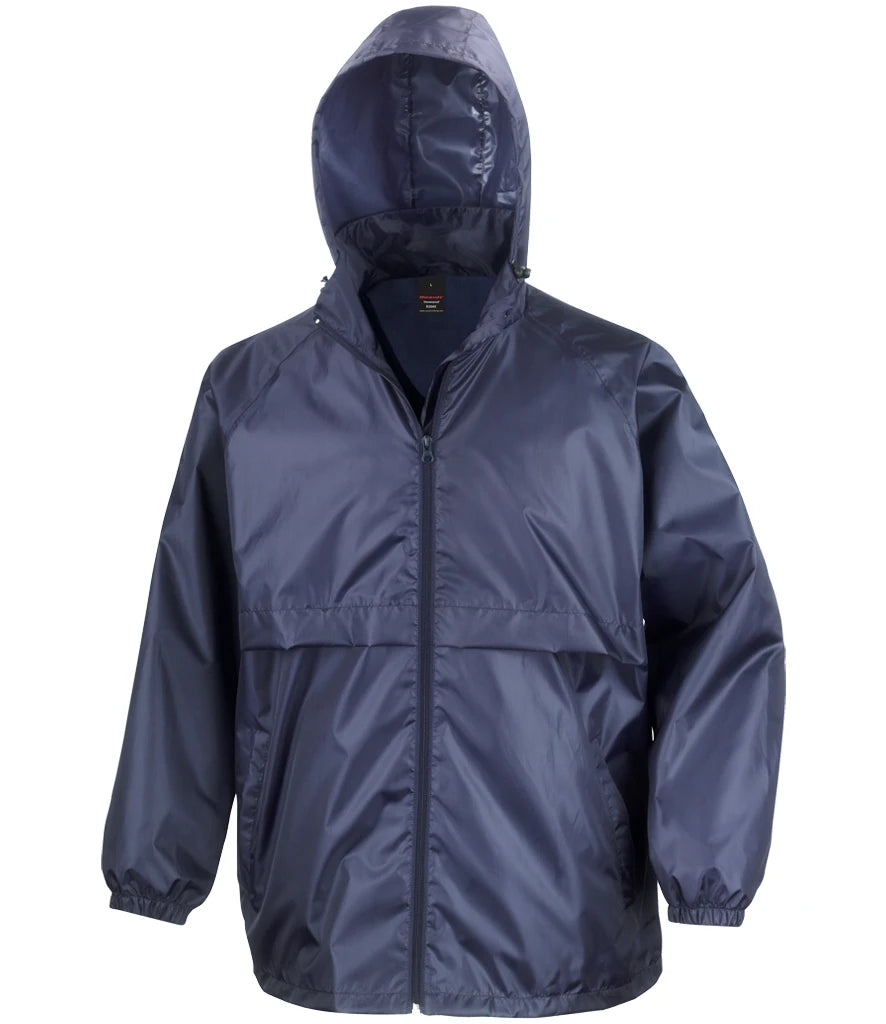 Result Core Unisex Windcheater Windproof and lightweight Jacket With concealed Hood 8 Colours S - 2XL R204X