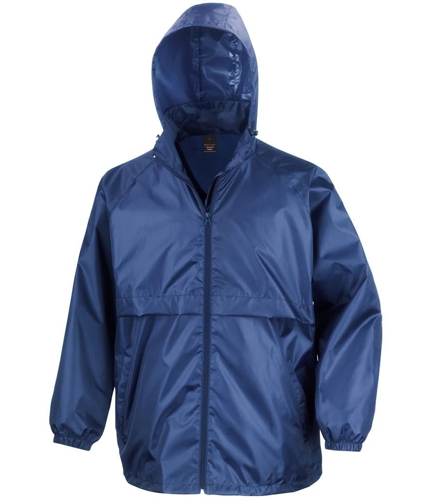 Result Core Unisex Windcheater Windproof and lightweight Jacket With concealed Hood 8 Colours S - 2XL R204X