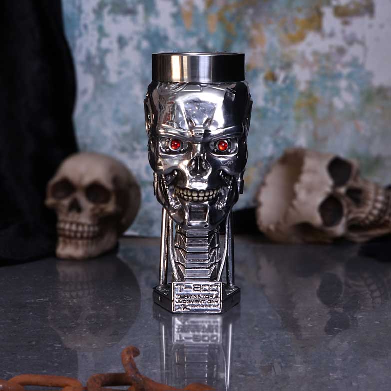 T-800 Terminator 2 Judgement Day T2 Head Goblet Wine Glass 17cm