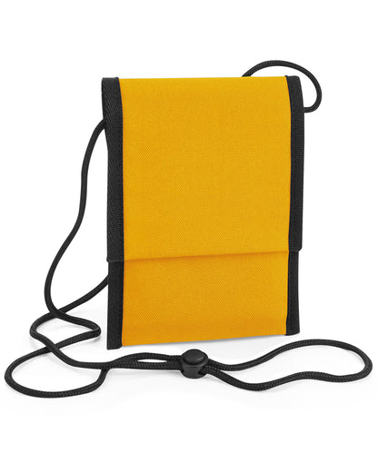 Small Cross Body Travel Pouch Passport Money Phone Pocket Neck Strap BG283 (R)