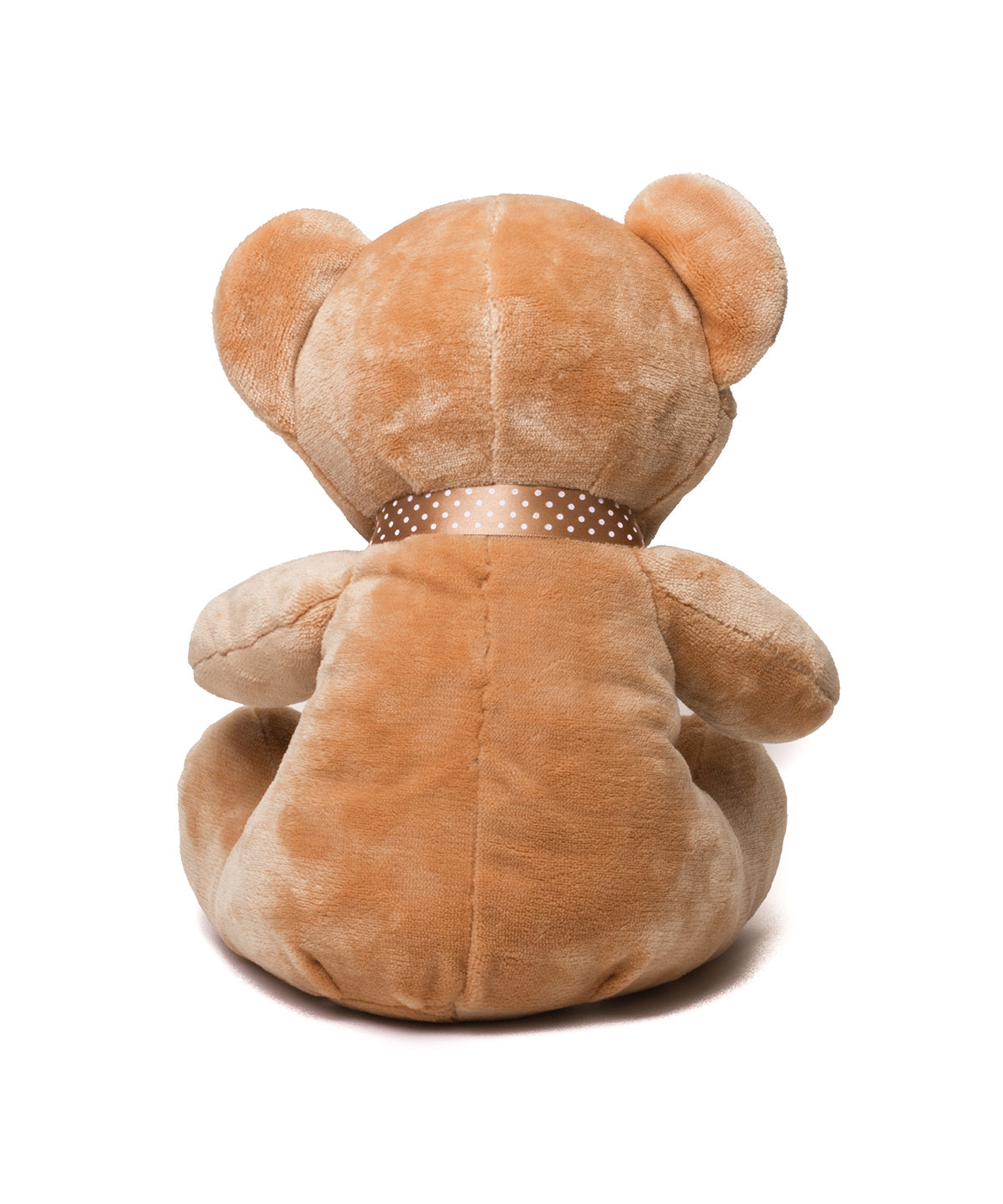 Mumbles Super Cute Velvet Teddy Bear Light Brown With a Spotted Ribbon MM032