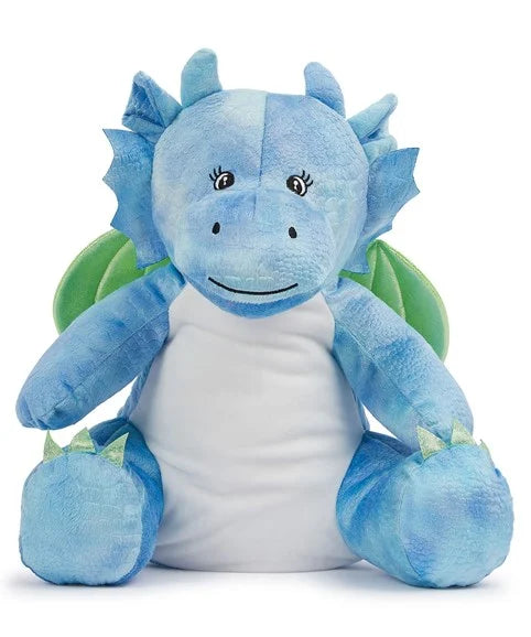 Mumbles Zippie Blue Dragon Soft Plush Blue Scaled Fur with Green Wings 39cm MM579