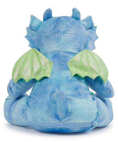 Mumbles Zippie Blue Dragon Soft Plush Blue Scaled Fur with Green Wings 39cm MM579